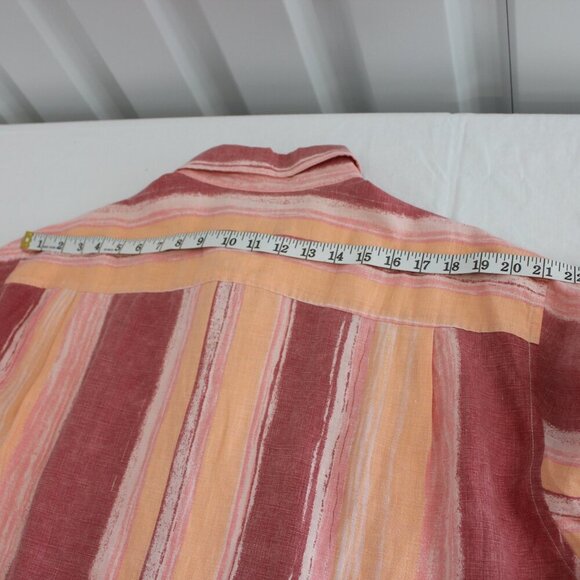 Tommy Bahama Relax Mens Linen Long Sleeve Button Down Shirt Orange Red Size XL - Picture 6 of 8